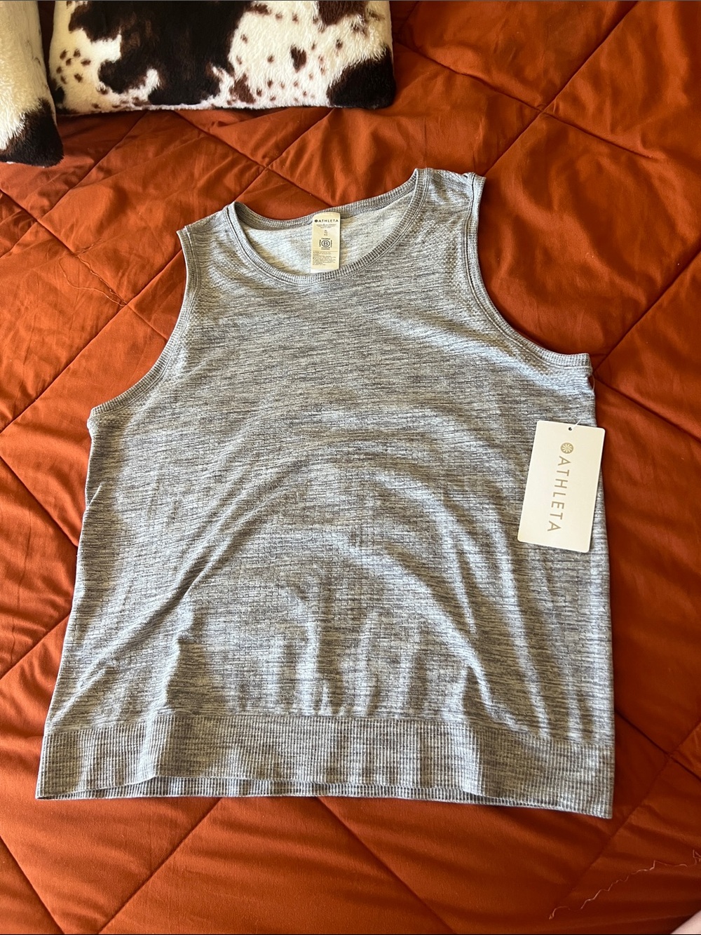 Athleta Light Heather Gray Sleeveless Knit Tank
